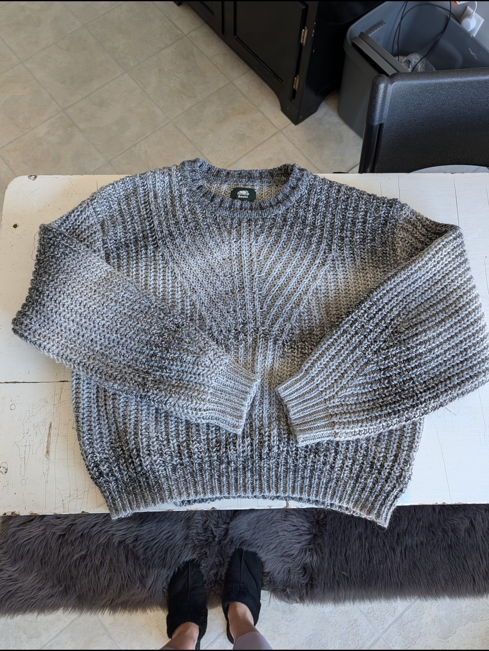 ROOTS Gray Knit Crewneck Sweater